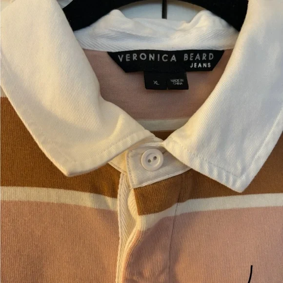 Veronica Beard Striped Rugby Polo Shirt - Picture 4 of 7